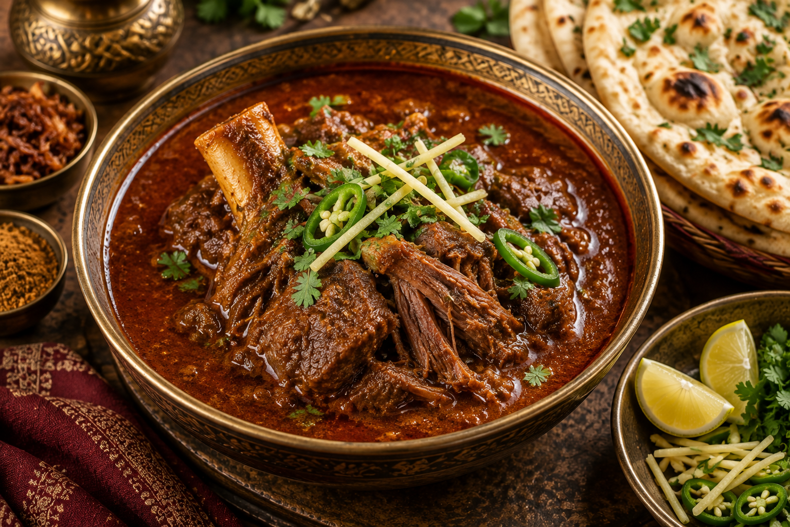 Slow-cooked beef nihari
