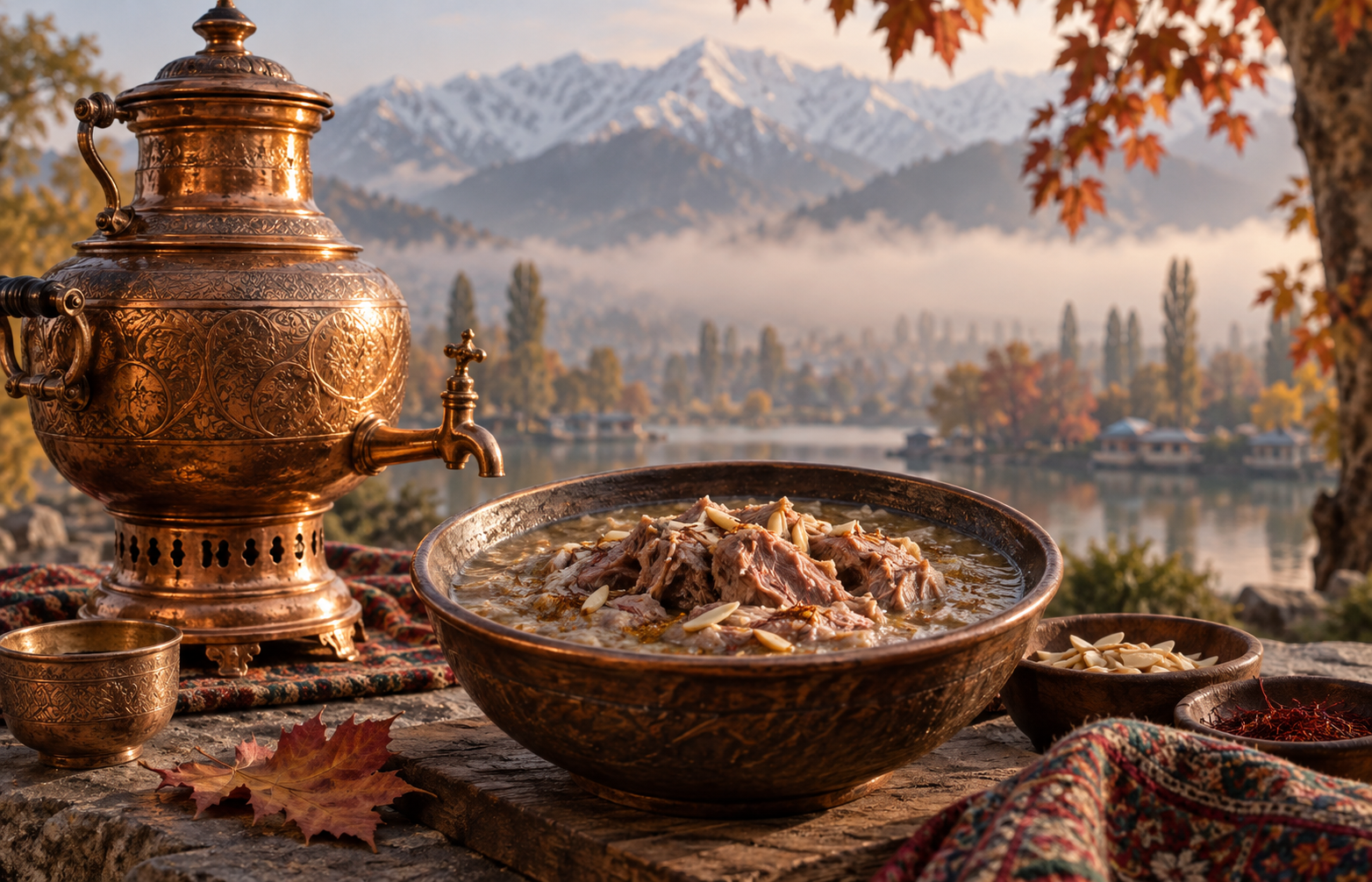 Kashmir landscape and food culture