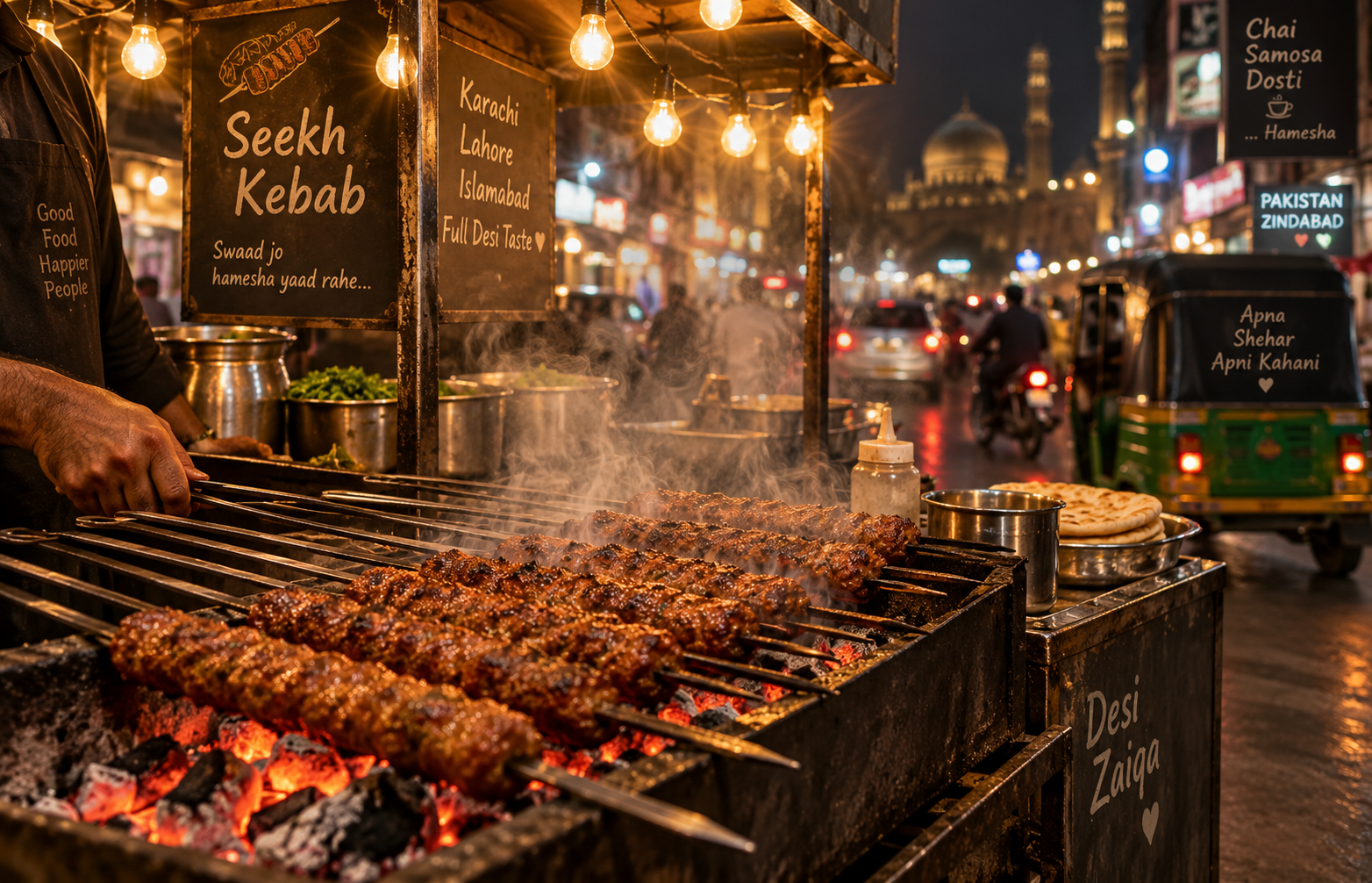 Lahore street food after dark